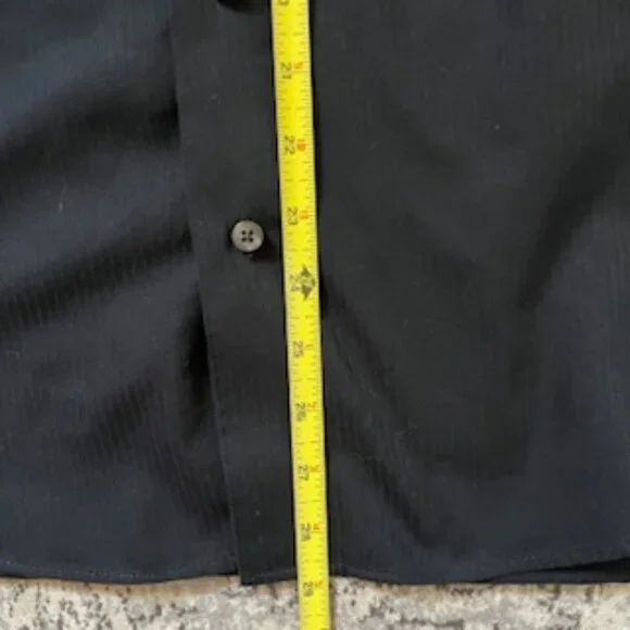 🧡3/15 Van Heusen Black Cotton Blend Button Down Shirt Men's S/P 14-141/2 - Picture 6 of 10